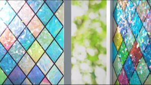 Stained Glass Window Sticker Film Window Privacy Films Colorful Lattice Window Tint Rainbow Decorative Window Paper