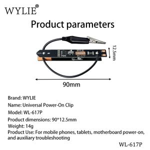 MECHANIC | WYLIE WL-617P General Power-on Clip Clamping Design For IP Android Phone Tablet Motherboard Power-on& Ayxiliary Trouble Shooting