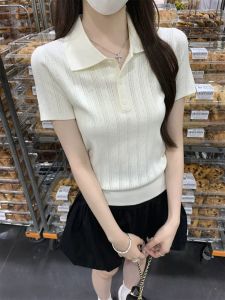 PEIXI | Ice Silk Polo Collar Short Sleeve Summer Top