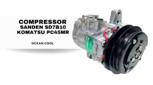 คอมแอร์ ซันเด้น SD7B10 โคมัตสุ PC45MR ร่องเอ แท้ COM0205 SANDEN รหัส 0025605332 เบอร์ 7177 COMPRESSOR SD 7B10 KOMATSU PC45MR YANMAR รถขุด คอมเพลสเซอร์