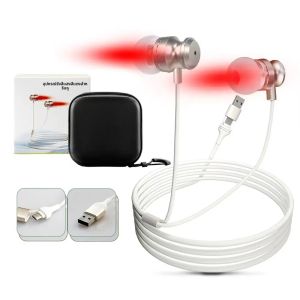 อุปกรณ์เลเซอร์บรรเทาอาการหูอื้อ หูอักเสบ หูตึง ด้วยการฉายแสงเลเซอร์ LLLT สำหรับการรักษาทางกายภาพบำบัด ช่องหู ด้วยพอร์ต USB Type-C