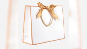10/20 Chiếc Nơ Trắng Tặng Túi Giấy Di Động Quần Áo Tay Cầm Hiện Tại Túi Gói Quà Để Trang Trí Tiệc & Ủng Hộ