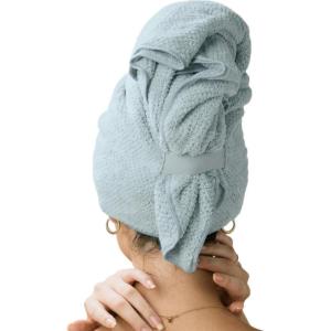 Quick Dry Hair Turban Coral Fleece Towel Ultra Absorbent Quick Dry Hair Towel Wrap With Elastic Band For Women Home Travel Use