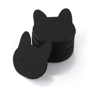 Bộ 50 Bông Tai Mèo Thẻ Hiển Thị 3.5x3.6cm Giấy Trang Sức Tai Thẻ Bìa Cứng Cho DIY Phụ Kiện Có Thẻ Giá