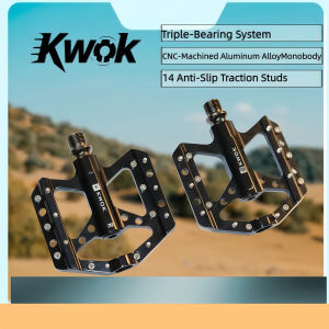 Kwok Bicycle Pedals Ultralight MTB Road Pedals 3 Bearing Bike Pedals Aluminum Alloy Non-slip Pedal Light Weight Cycling Platform