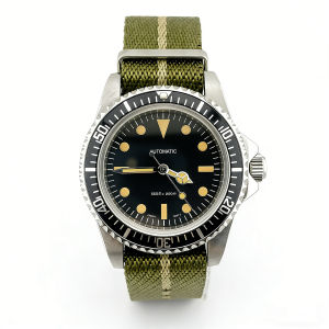39.5mm Diver Retro Watch Sapphire Glass NH35 Men Watch NH35/NH36 Automatic Movement Vintage Watches Nylon Watch Strap