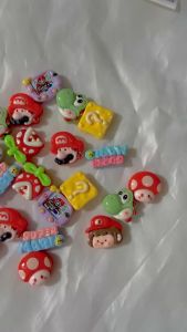 [FREE SHIP] Set 8 cái Crocs Jibbitz Sticker gắn dép theo chủ đề nhân vật MARIO cute - Có Nút Gắn