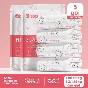 PISSA | Bộ Drap Giường Dùng Một Lần cho Giường Đôi Du Lịch