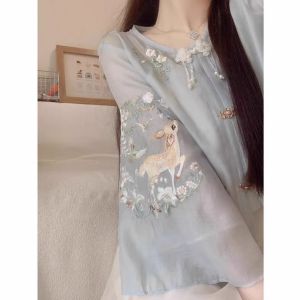 YINGKETUO | Summer Young Petite Chinese Style Cheongsam Dress Two Piece Set
