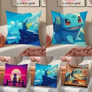 Bandai | Pokemon Celebi Anime Plush Pillow Cover Soft Short Plush Cushion Cover For Sofa Bedroom Home Decor Gift Decoration