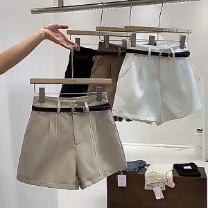 กางเกงขากว้าง พลัสไซส์ สำหรับผู้หญิงอ้วน เหมาะสำหรับฤดู ใบไม้ผลิและฤดูร้อน กางเกงขาสั้นเอวสูง สำหรับผู้หญิง สามารถใส่ด้านนอกได้ shorts clothing Miss