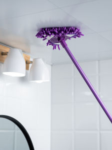 Small Triangle Mop for Home Kitchen Ceiling Dusting Oil Removal Bathroom Tile Wall Cleaning Tool Manual Snowy Chenille Mop