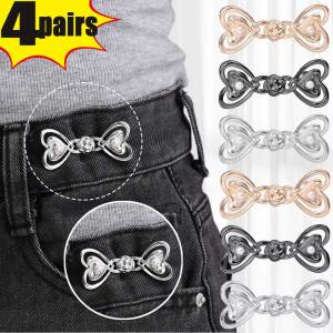 4Pais Heart Adjustable Waist Buckle Women Exquisite Sweet Jeans Button Simple Daily Versatile Waist Buckle Fashion Jewelry Accessory