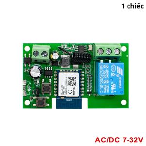 Mô-đun Chuyển Mạch Rơle Không Dây 1CH 7-32V 85-250V AC/DC Với Điều Khiển Từ Xa Bằng Ứng Dụng Tương Thích Với Alexa Google Home SmartLife Tuya