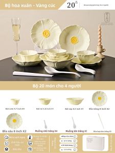Bộ Dụng Cụ Ăn Bữa Tại Nhà Gốm Pháp