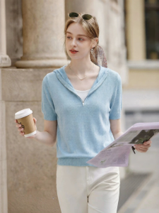XIANGYING | Áo Hoodie Ôm Phối Màu