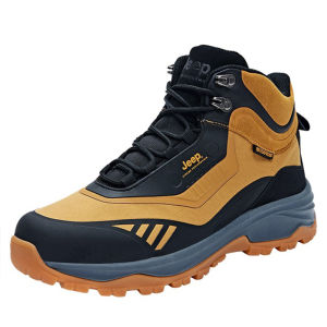 Jeep | Jeep Mens Outdoor Climbing Shoes Mid-Cut Hiking Boots Breathable Waterproof Anti-Slip Wear-Resistant Mountain Shoes