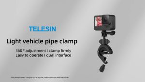 TELESIN 360 Tube Clamp Motorcycle Bike Bicycle Handlebar Mount Bracket For GoPro / Insta360 / DJI Action Camera
