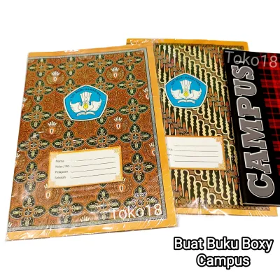 1 Pak Sampul Buku Boxy Campus Batik (Isi 20 Lembar)