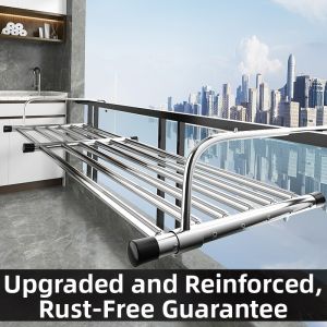 Window Drying Rack Balcony Outdoor Extendable Shoe Clothes Hanging Rod