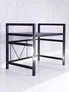 【SG STOCK】Kitchen Microwave Oven Rack Expandable And Height-Adjustable Kitchen Storage Shelf Kitchen Organiser Pot Rack Seasoning Rack Spice Rack Condiment Rack Under Sink Rack