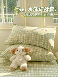 Washed Cotton Pillowcase Pair Inner Core Case 48cmx74cm Children Single 2024 New Ins Style Bedding Accessories Polyester Fabric