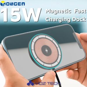 INOVAGEN Transparent Magsafe 15W Wireless Charger Pad with Breathing light10W15W Fast Charging Station Suit For Phone and AndroidEarbudsDesk C Port Charging Dock