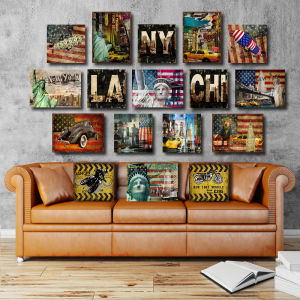 Industrial Retro Wooden Wall Hanging Painting