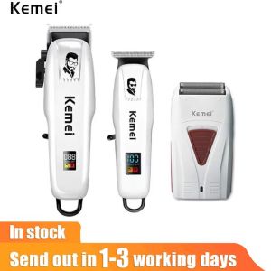 Kemei mens hair clipper with USB charging and adjustable professional hair clipper with LCD screen