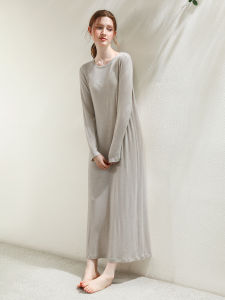XEXZ | Soft Wool and Tencel Leisure Sleep Dress for Autumn and Winter