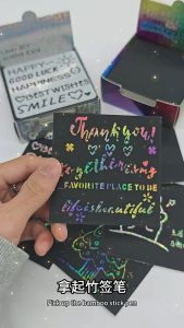 100PCS Scratch Art Mini Notes Scratch Art Notes for Kids Note Cards Handmade Painting
