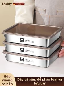 CHUANGSHUNFU | Stainless Steel Serving Tray With Cover For Food Preparation Fresh Storage