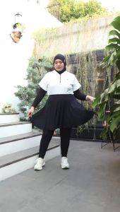Hitjab - Legging Rok Super Jumbo Plus Size Olahraga Sport Polos Senam Gym Yoga Pound Fit Padel 9-0189