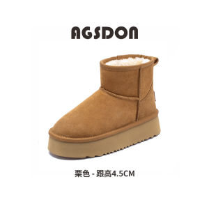 Womens Thick Bottom Snow Boots Winter Fleece Lined Warm Bread Shoes Mid-Calf Short Booties Casual round Toe Rubber Sole