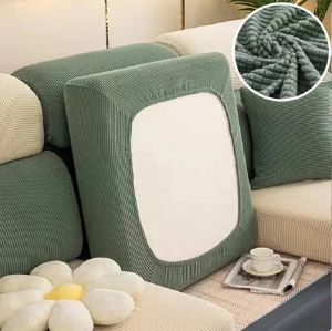Sofa Seater Cover 1/2/3/4 Seater Square Cushion Slipcover Protector Fabric Stretchy Washable Removable Couch Cover
