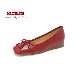 MIFEI | Invisible Height Increasing Red Ballet Flats for Petite Women