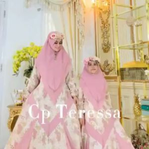 Gamis Syari Couple Ibu Anak Baju Lebaran Dress Mom Kids Kekinian