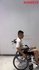 Folding Lightweight Wheelchair for Trolley Elderly Travelling Disability Trolley with Swing-Away Footrest 20” Rear Wheels(11KG)