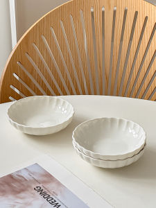 Muni Ins Lace Small round Ceramic Plate Macaron Dessert Cold Dish Simple Home Use Soy Sauce Dipping Sauce Dish Japanese Style