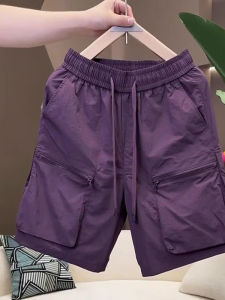 กางเกงขาสั้นทรงตรงสำหรับใส่ทำงานฤดูร้อนสำหรับผู้ชาย กางเกงขายาวทรงหลวมสบาย ๆ แห้งเร็ว 5 กระเป๋า กางเกงขายาวลำลองสำหรับกลางแจ้ง