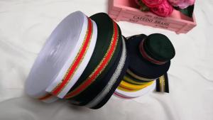 3M 2.5cm Width Gift Strap Canvas Ribbon Gold Green Medal Belt Backpack Straps Hand Band Cloth Hat Bow Pants Sewing Accessories
