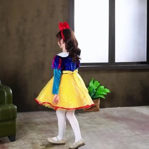 Girls Snow White Dress Dress Autumn and Winter Childrens Velvet Tulle Tutu Dress Fashion Baby  Dress