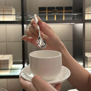 Stylish Stainless Steel Coffee Spoon Dessert Spoon Mini Ice Cream Spoon Stirring Beautiful Boss Lady Personal Use