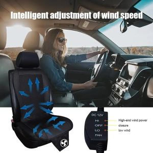 Universal Portable 12V/24V 3D Spacer Car Seat Cushion Summer Cool Air Fast Blowing Multiple Fans Ventilation Refrigerated Pad