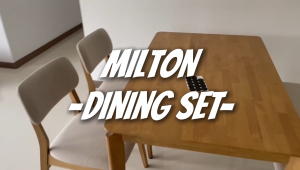 Flexidesignx Dining Set Solid Wood 4/6 Seater Table with Chair & BenchBeech/Walnut- MILTON