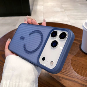 เคสแม่เหล็กไร้สายลายลูกฟูกสำหรับ Magsafe สำหรับ iPhone 17 Air 16 15 14 13 12 17 Pro Max ป้องกันแรงกระแทก ผิวด้าน