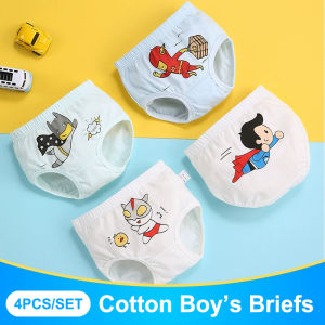 4pcs bé trai cotton đồ lót thoải mái và thoáng khí tóm tắt cậu bé Spider-Man in trẻ em Quần lót tam giác