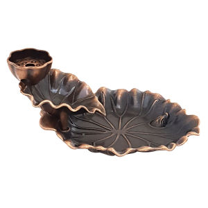 Lotus Leaf Backflow Incense Burner Antique Ornaments Ornamental Incense Burner Chinese Element Incense Burner Home Decoration