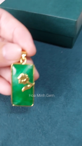 Mặt dây chuyền đá Mã Não bọc hoa mai cách điệu size 17.5x32mm phong cách quý tộc trường thịnh G200osmd Hoa Minh Gem