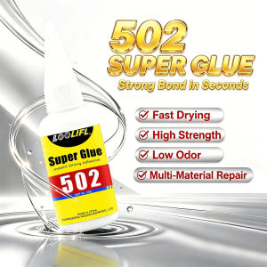 Loolifl 502 Super Glue Low Odor Fast Dry Instant Strong Adhesive Multi-Purpose Repair Glue for Wood Metal Plastic Ceramic Shoes